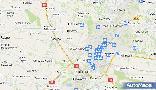 mapa Rozlazłów, Rozlazłów na mapie Targeo