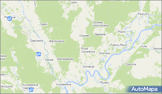 mapa Ruda Osowiecka, Ruda Osowiecka na mapie Targeo