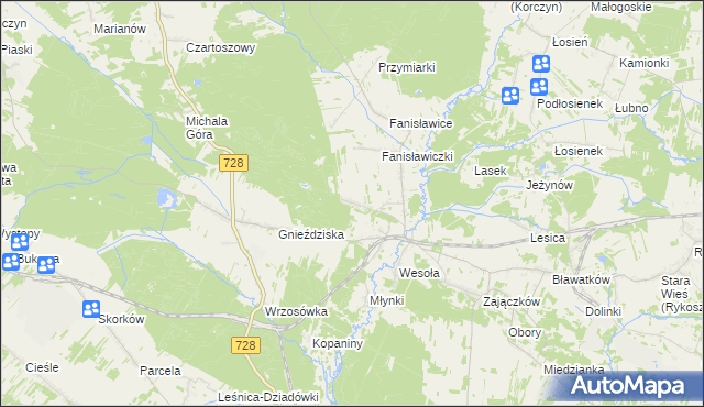 mapa Ruda Zajączkowska, Ruda Zajączkowska na mapie Targeo