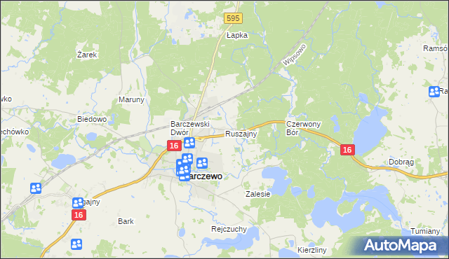 mapa Ruszajny, Ruszajny na mapie Targeo