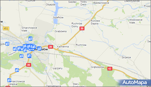 mapa Rychnów gmina Namysłów, Rychnów gmina Namysłów na mapie Targeo