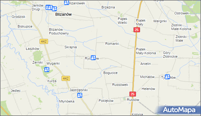 mapa Rychnów-Kolonia, Rychnów-Kolonia na mapie Targeo