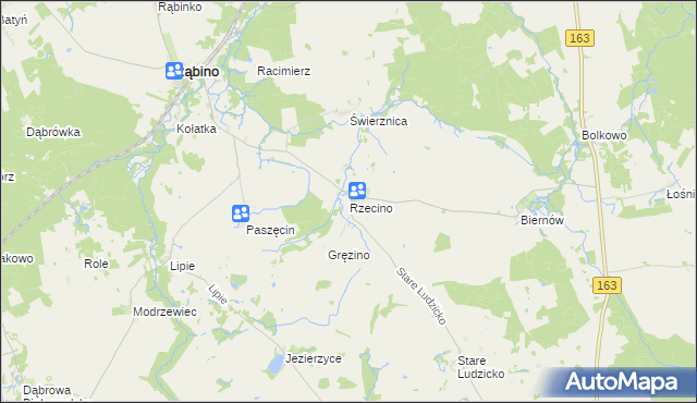 mapa Rzecino, Rzecino na mapie Targeo