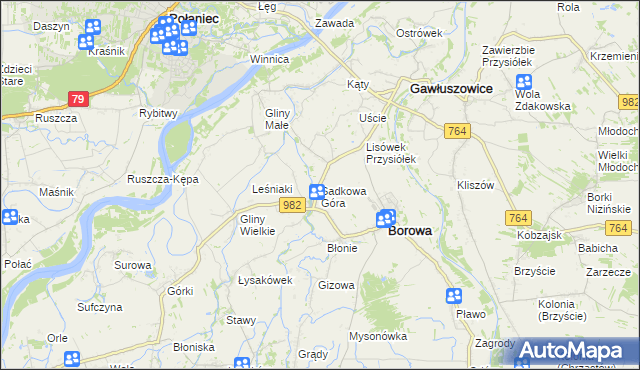 mapa Sadkowa Góra, Sadkowa Góra na mapie Targeo