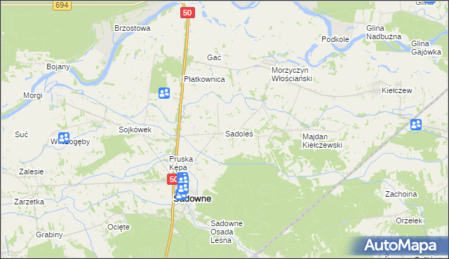 mapa Sadoleś, Sadoleś na mapie Targeo