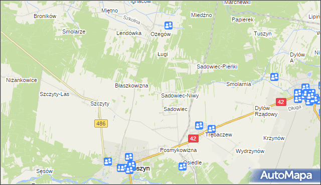mapa Sadowiec-Niwy, Sadowiec-Niwy na mapie Targeo