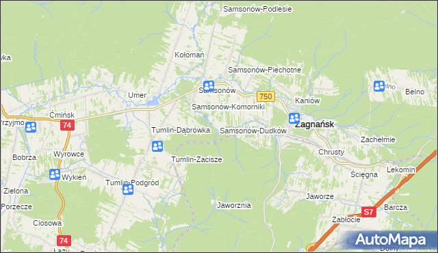 mapa Samsonów-Dudków, Samsonów-Dudków na mapie Targeo