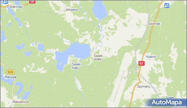 mapa Sasek Wielki, Sasek Wielki na mapie Targeo