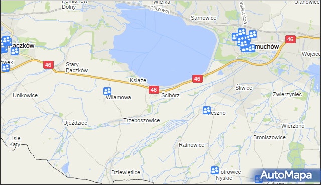 mapa Ścibórz, Ścibórz na mapie Targeo