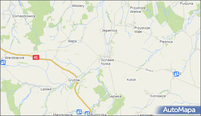 mapa Ścinawa Nyska, Ścinawa Nyska na mapie Targeo