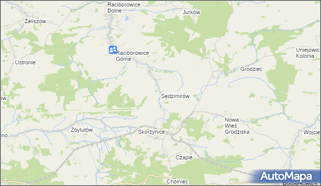 mapa Sędzimirów, Sędzimirów na mapie Targeo