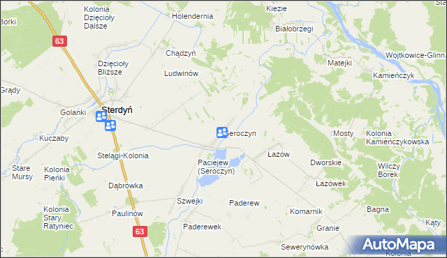mapa Seroczyn gmina Sterdyń, Seroczyn gmina Sterdyń na mapie Targeo