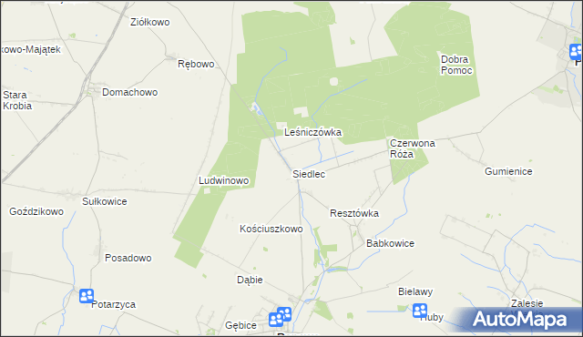 mapa Siedlec gmina Pępowo, Siedlec gmina Pępowo na mapie Targeo