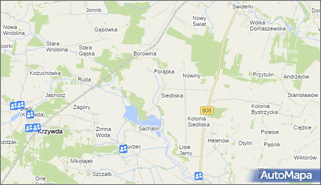 mapa Siedliska gmina Wojcieszków, Siedliska gmina Wojcieszków na mapie Targeo