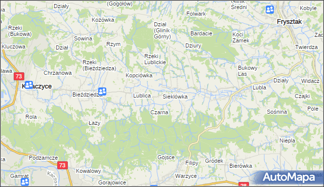 mapa Sieklówka, Sieklówka na mapie Targeo