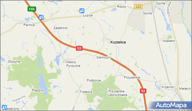 mapa Siemczyn, Siemczyn na mapie Targeo