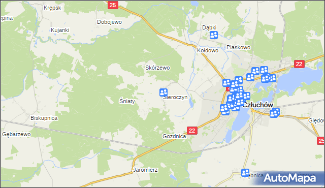 mapa Sieroczyn, Sieroczyn na mapie Targeo