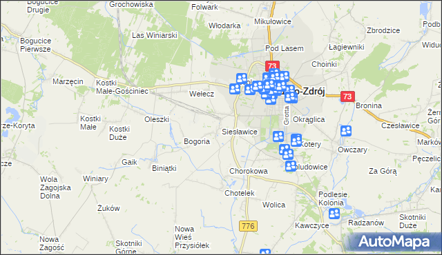 mapa Siesławice, Siesławice na mapie Targeo