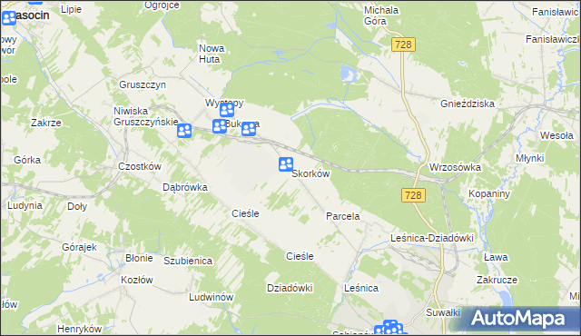 mapa Skorków, Skorków na mapie Targeo