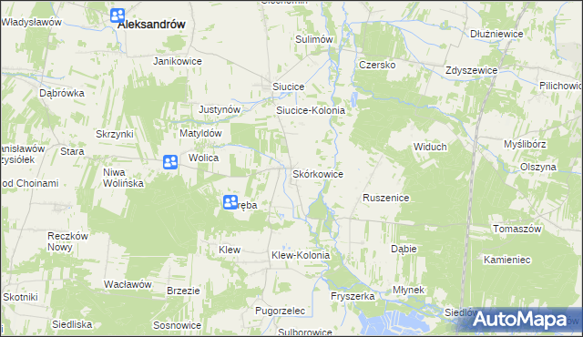 mapa Skórkowice, Skórkowice na mapie Targeo