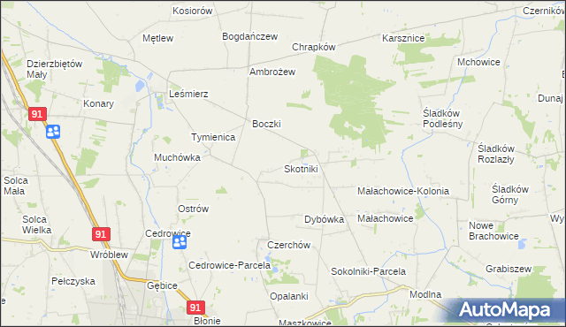 mapa Skotniki gmina Ozorków, Skotniki gmina Ozorków na mapie Targeo
