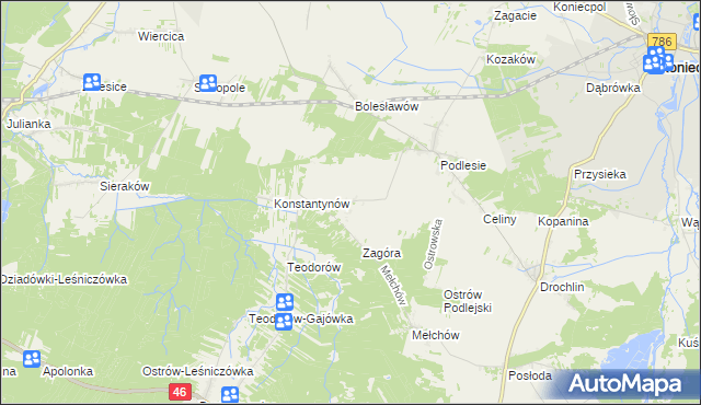 mapa Skrajniwa, Skrajniwa na mapie Targeo