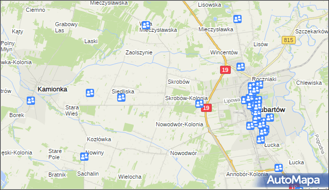 mapa Skrobów-Kolonia, Skrobów-Kolonia na mapie Targeo