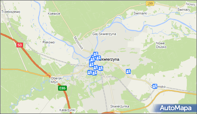 mapa Skwierzyna, Skwierzyna na mapie Targeo