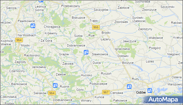 mapa Sławkowice, Sławkowice na mapie Targeo