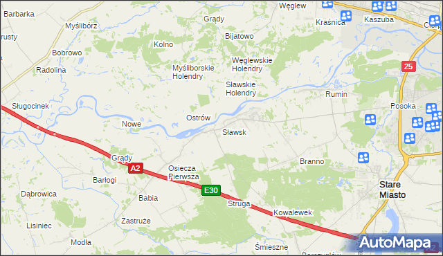 mapa Sławsk, Sławsk na mapie Targeo