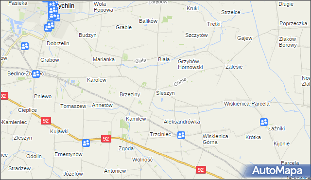 mapa Śleszyn, Śleszyn na mapie Targeo