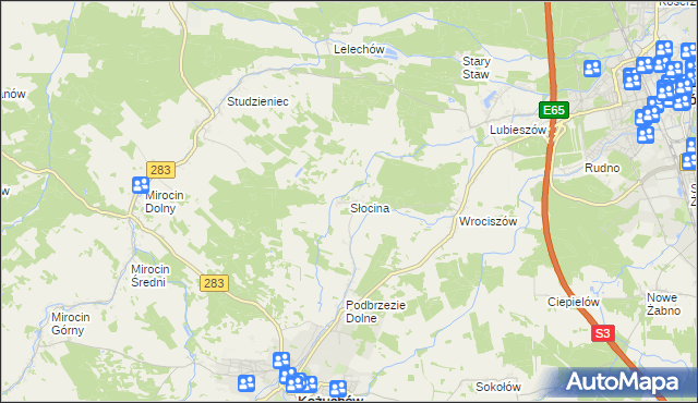 mapa Słocina, Słocina na mapie Targeo