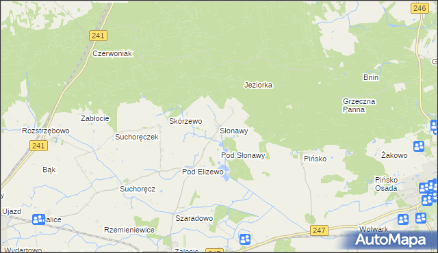 mapa Słonawy gmina Szubin, Słonawy gmina Szubin na mapie Targeo