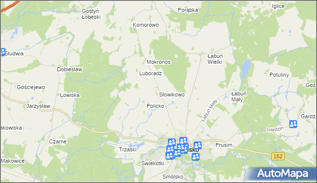 mapa Słowikowo gmina Resko, Słowikowo gmina Resko na mapie Targeo