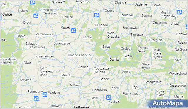 mapa Słupia gmina Jodłownik, Słupia gmina Jodłownik na mapie Targeo