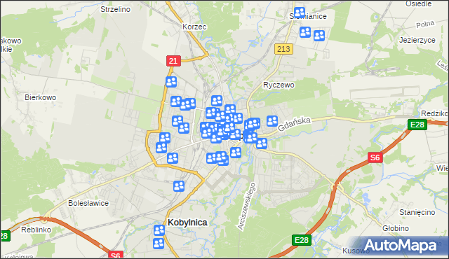 mapa Słupska, Słupsk na mapie Targeo