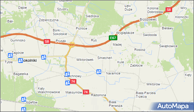 mapa Śmiecheń, Śmiecheń na mapie Targeo