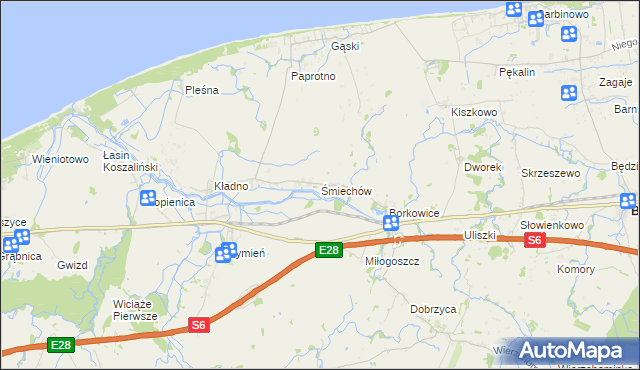 mapa Śmiechów, Śmiechów na mapie Targeo