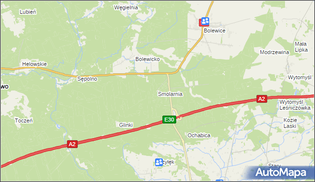 mapa Smolarnia gmina Miedzichowo, Smolarnia gmina Miedzichowo na mapie Targeo