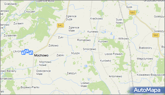 mapa Smorzewo, Smorzewo na mapie Targeo