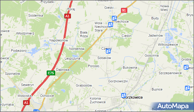 mapa Sobaków, Sobaków na mapie Targeo