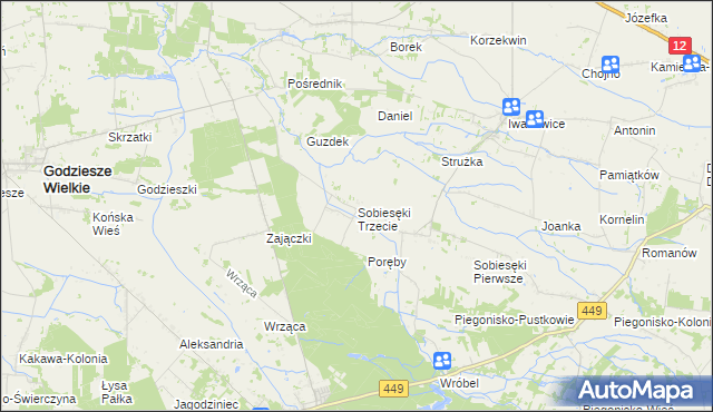 mapa Sobiesęki Trzecie, Sobiesęki Trzecie na mapie Targeo