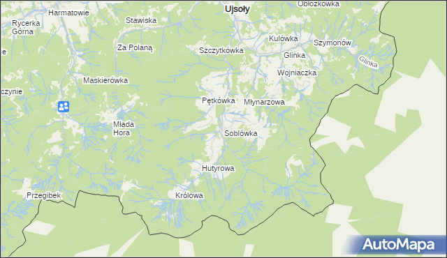 mapa Soblówka, Soblówka na mapie Targeo