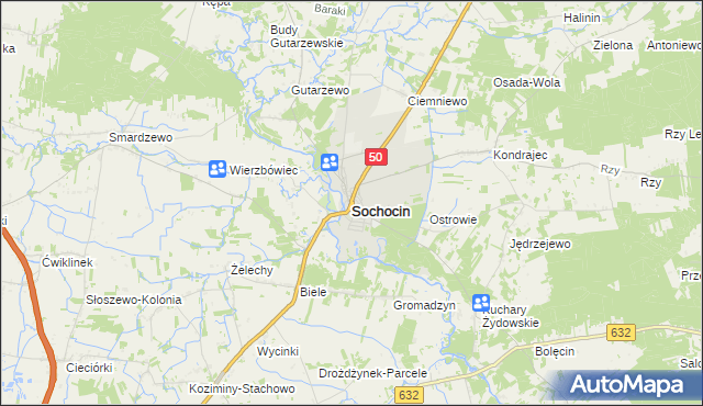 mapa Sochocin, Sochocin na mapie Targeo