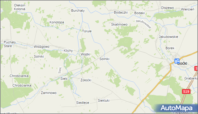 mapa Solniki gmina Boćki, Solniki gmina Boćki na mapie Targeo