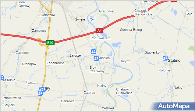 mapa Sośnica gmina Radymno, Sośnica gmina Radymno na mapie Targeo