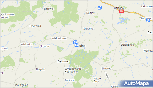 mapa Sośno, Sośno na mapie Targeo