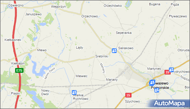 mapa Srebrniki, Srebrniki na mapie Targeo