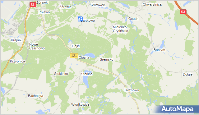 mapa Śremsko, Śremsko na mapie Targeo