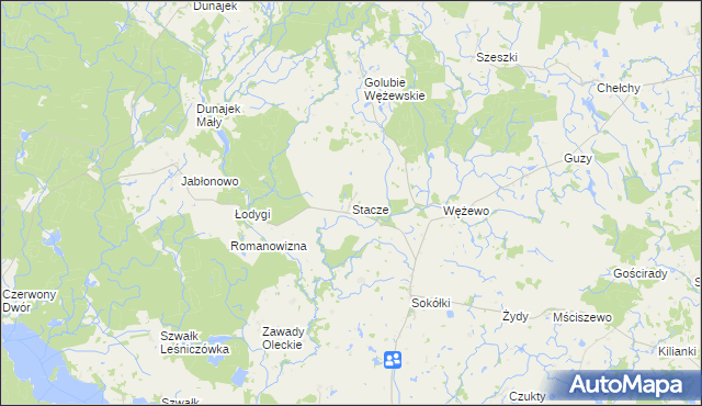 mapa Stacze gmina Kowale Oleckie, Stacze gmina Kowale Oleckie na mapie Targeo